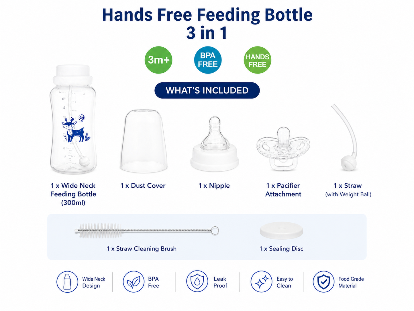 Bebellé 3-in-1 Hands-Free Baby Bottle